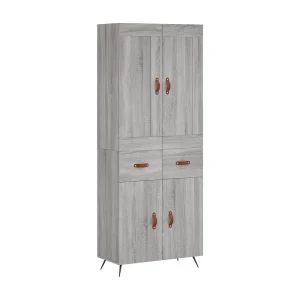 Hoge kast 69,5x34x180 cm bewerkt hout grijs sonoma eikenkleurig Hoge kast 69,5x34x180 cm bewerkt hout grijs sonoma eikenkleurig