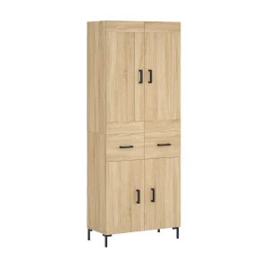Hoge kast 69,5x34x180 cm bewerkt hout sonoma eikenkleurig Hoge kast 69,5x34x180 cm bewerkt hout sonoma eikenkleurig