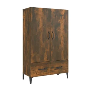 Hoge kast 70x31x115 cm bewerkt hout gerookt eikenkleurig Hoge kast 70x31x115 cm bewerkt hout gerookt eikenkleurig