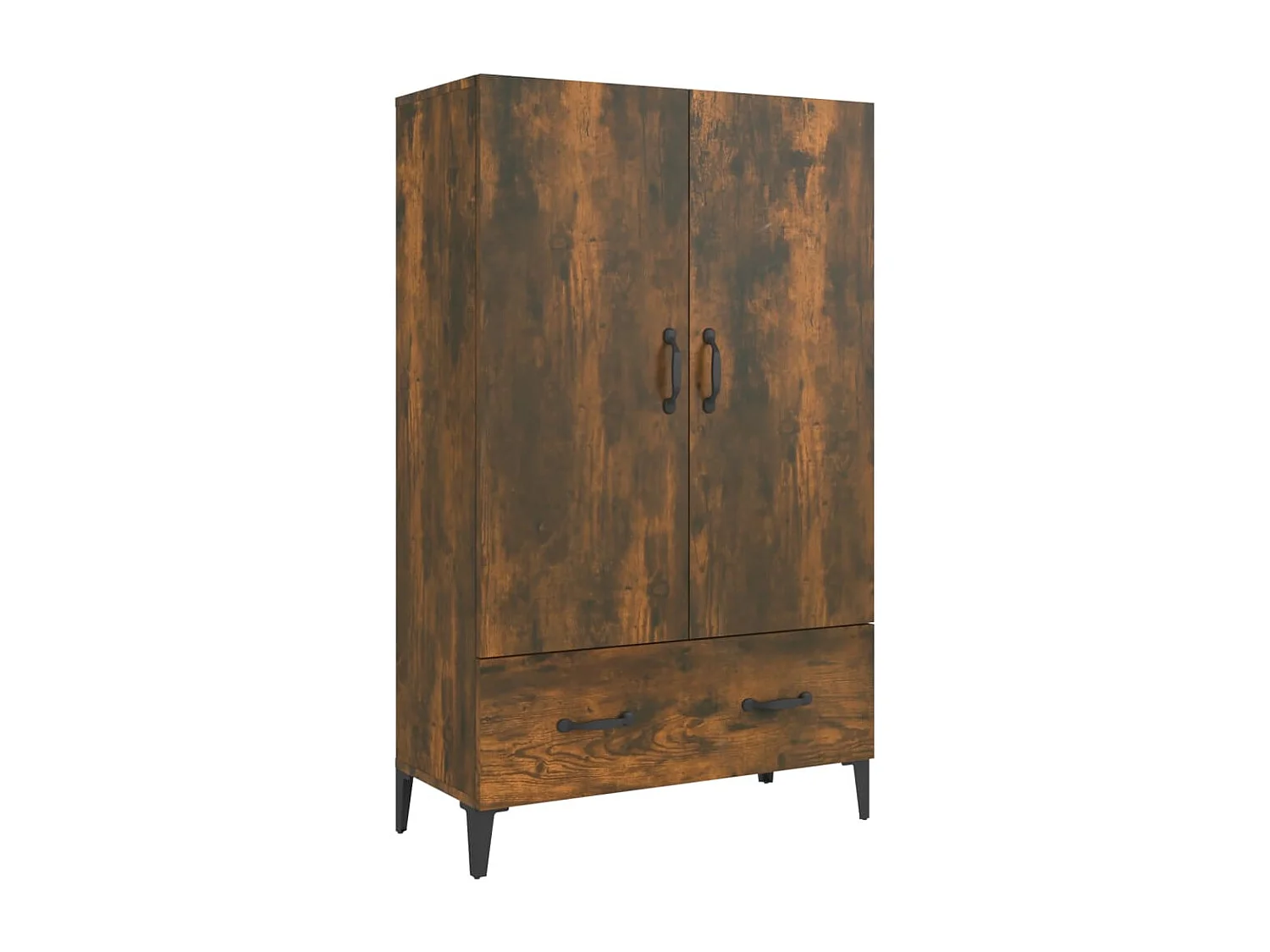 Hoge kast 70x31x115 cm bewerkt hout gerookt eikenkleurig