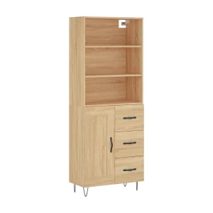 Hoge kast 69,5x34x180 cm bewerkt hout sonoma eikenkleurig Hoge kast 69,5x34x180 cm bewerkt hout sonoma eikenkleurig