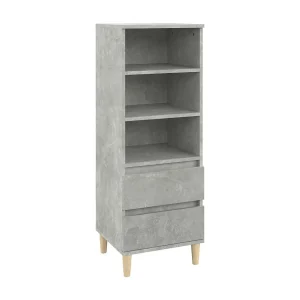 Hoge kast 40x36x110 cm bewerkt hout betongrijs Hoge kast 40x36x110 cm bewerkt hout betongrijs