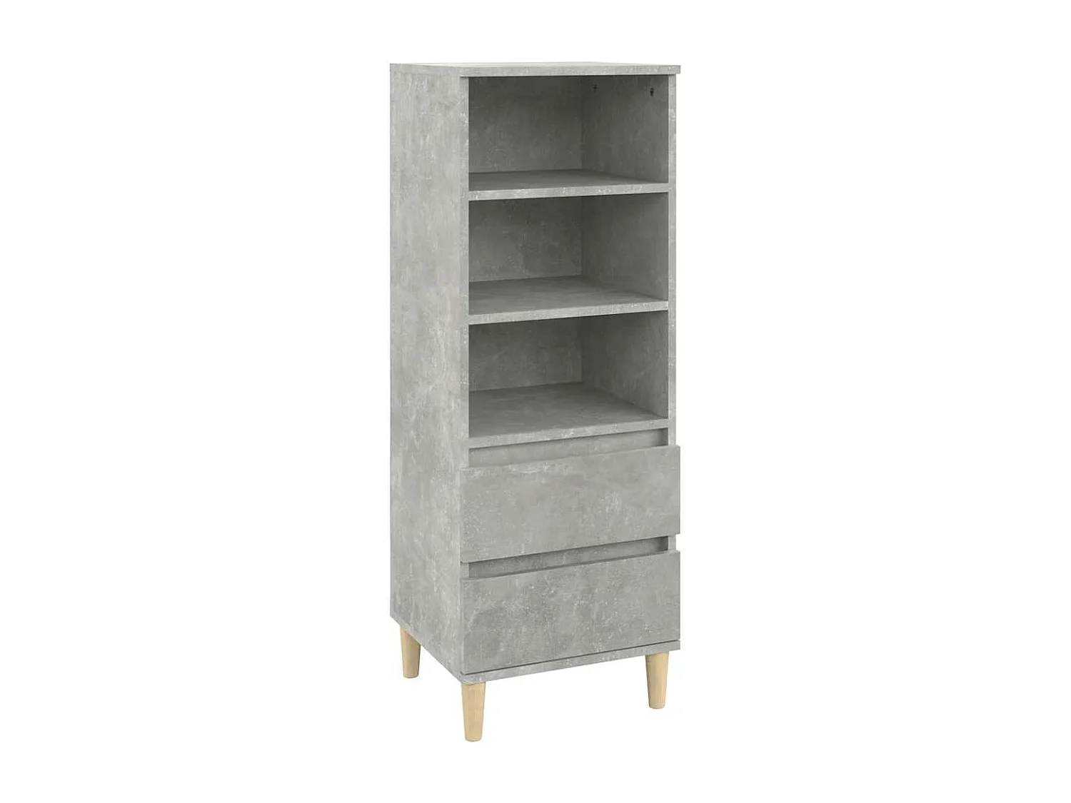 Hoge kast 40x36x110 cm bewerkt hout betongrijs