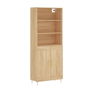 Hoge kast 69,5x34x180 cm bewerkt hout sonoma eikenkleurig Hoge kast 69,5x34x180 cm bewerkt hout sonoma eikenkleurig