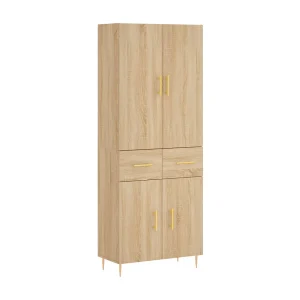 Hoge kast 69,5x34x180 cm bewerkt hout sonoma eikenkleurig Hoge kast 69,5x34x180 cm bewerkt hout sonoma eikenkleurig