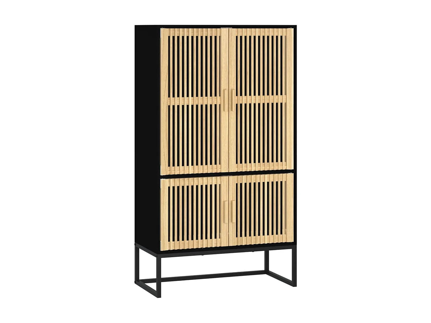 Hoge kast 70x35x125 cm bewerkt hout zwart
