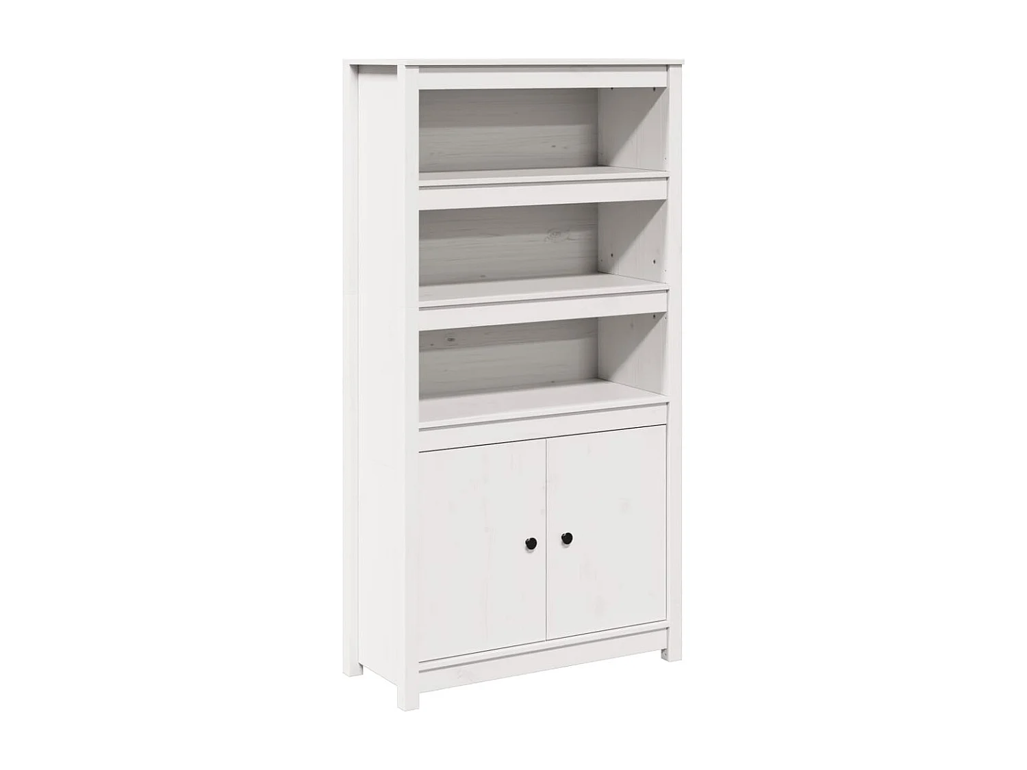 Hoge kast 80x35x154 cm massief grenenhout wit
