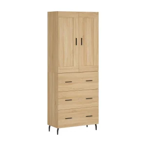 Hoge kast 69,5x34x180 cm bewerkt hout sonoma eikenkleurig Hoge kast 69,5x34x180 cm bewerkt hout sonoma eikenkleurig