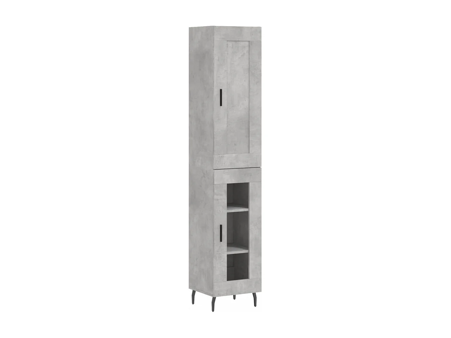 Hoge kast 34,5x34x180 cm bewerkt hout betongrijs