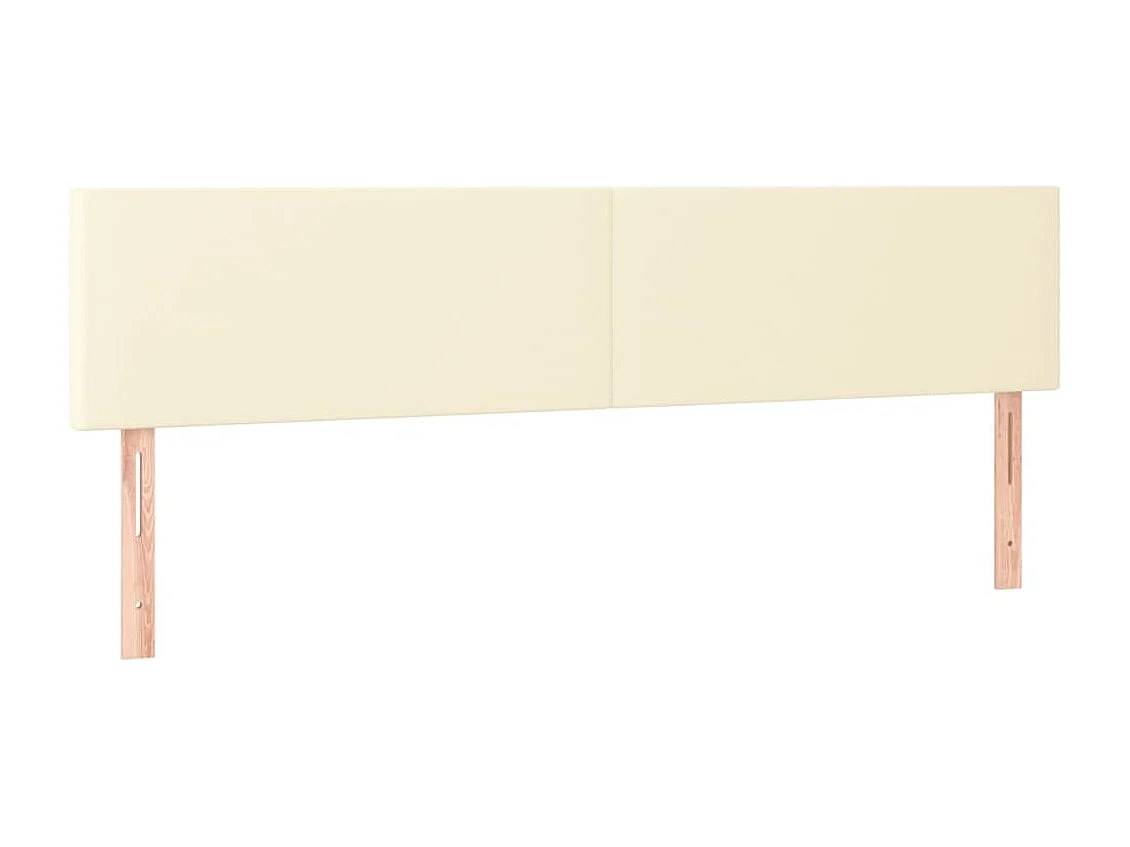 Hoofdborden 180x5x78/88 cm kunstleer crèmekleurig
