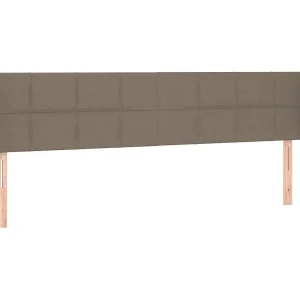 Hoofdbord met randen 203x23x78/88 cm stof taupe Hoofdbord met randen 203x23x78/88 cm stof taupe