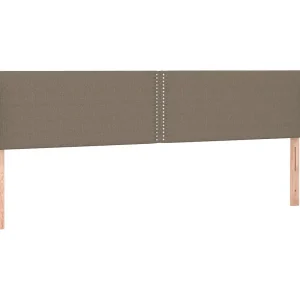 Hoofdbord met randen 203x16x78/88 cm stof taupe Hoofdbord met randen 203x16x78/88 cm stof taupe