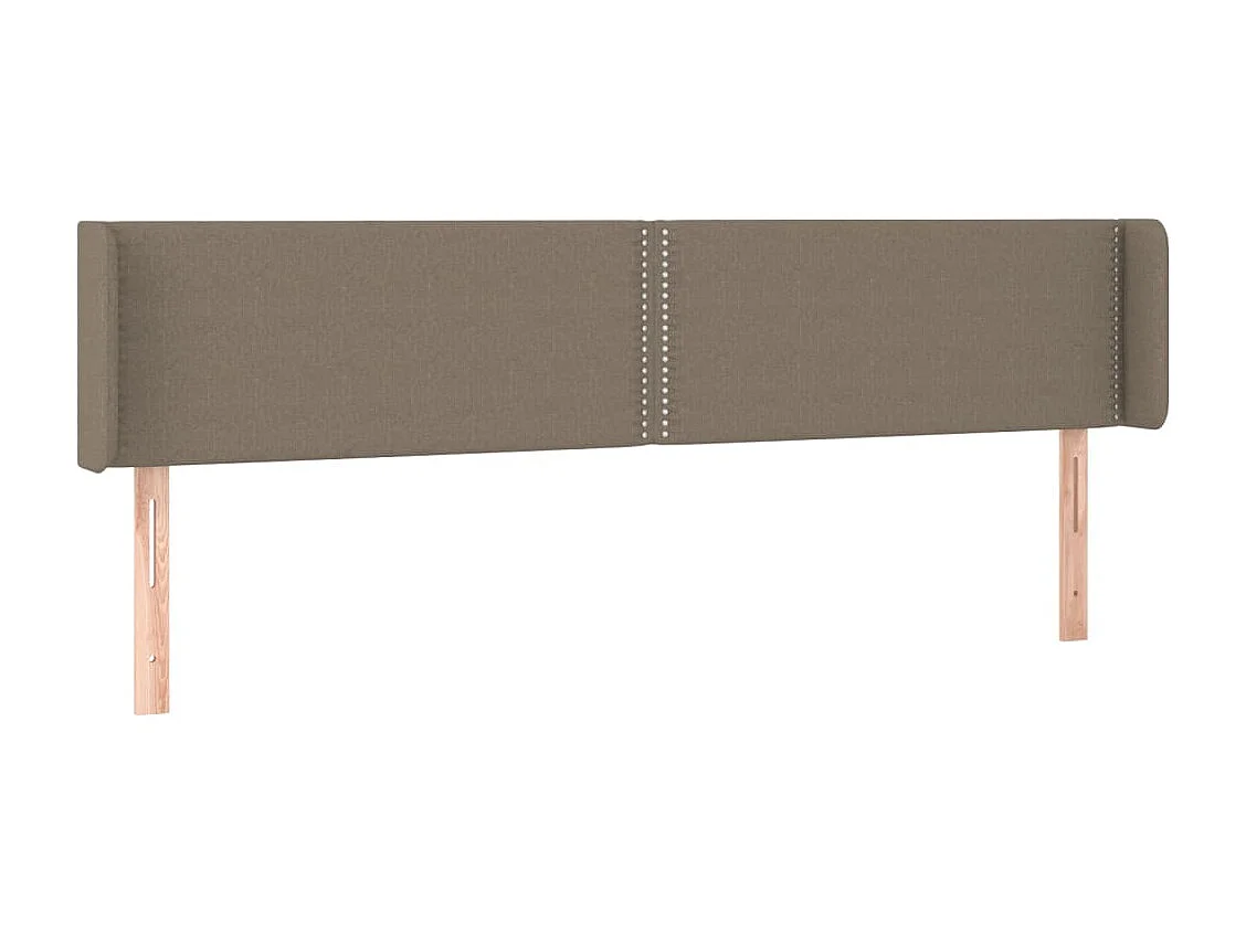 Hoofdbord met randen 203x16x78/88 cm stof taupe