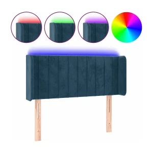 Hoofdbord LED 93x16x78/88 cm fluweel blauw