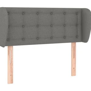 Hoofdbord met randen 83x23x78/88 cm stof donkergrijs Hoofdbord met randen 83x23x78/88 cm stof donkergrijs