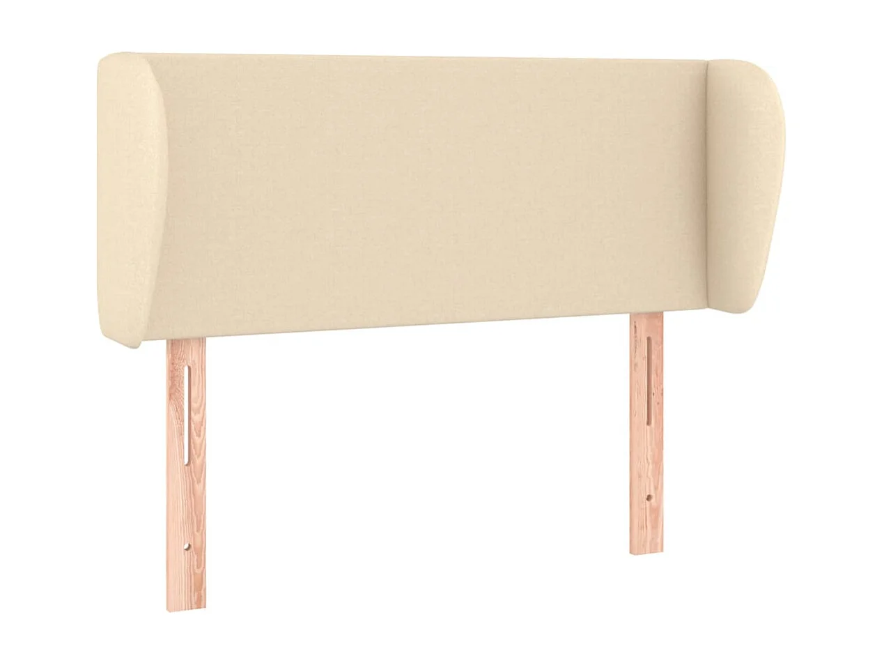 Hoofdbord met randen 103x23x78/88 cm stof crèmekleurig