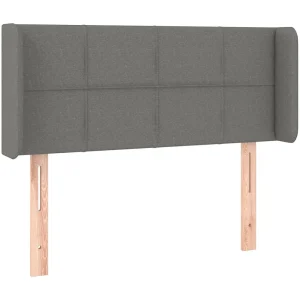 Hoofdbord met randen 93x16x78/88 cm stof donkergrijs Hoofdbord met randen 93x16x78/88 cm stof donkergrijs