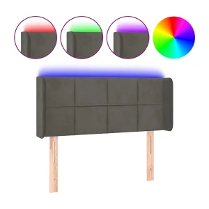 Hoofdbord LED 83x16x78/88 cm fluweel donkergrijs