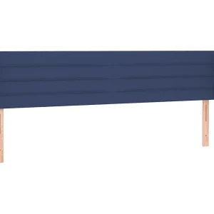 Hoofdbord met randen 203x23x78/88 cm stof blauw Hoofdbord met randen 203x23x78/88 cm stof blauw
