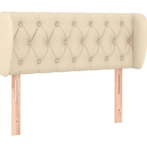 Hoofdbord met randen 103x23x78/88 cm stof crèmekleurig Hoofdbord met randen 103x23x78/88 cm stof crèmekleurig