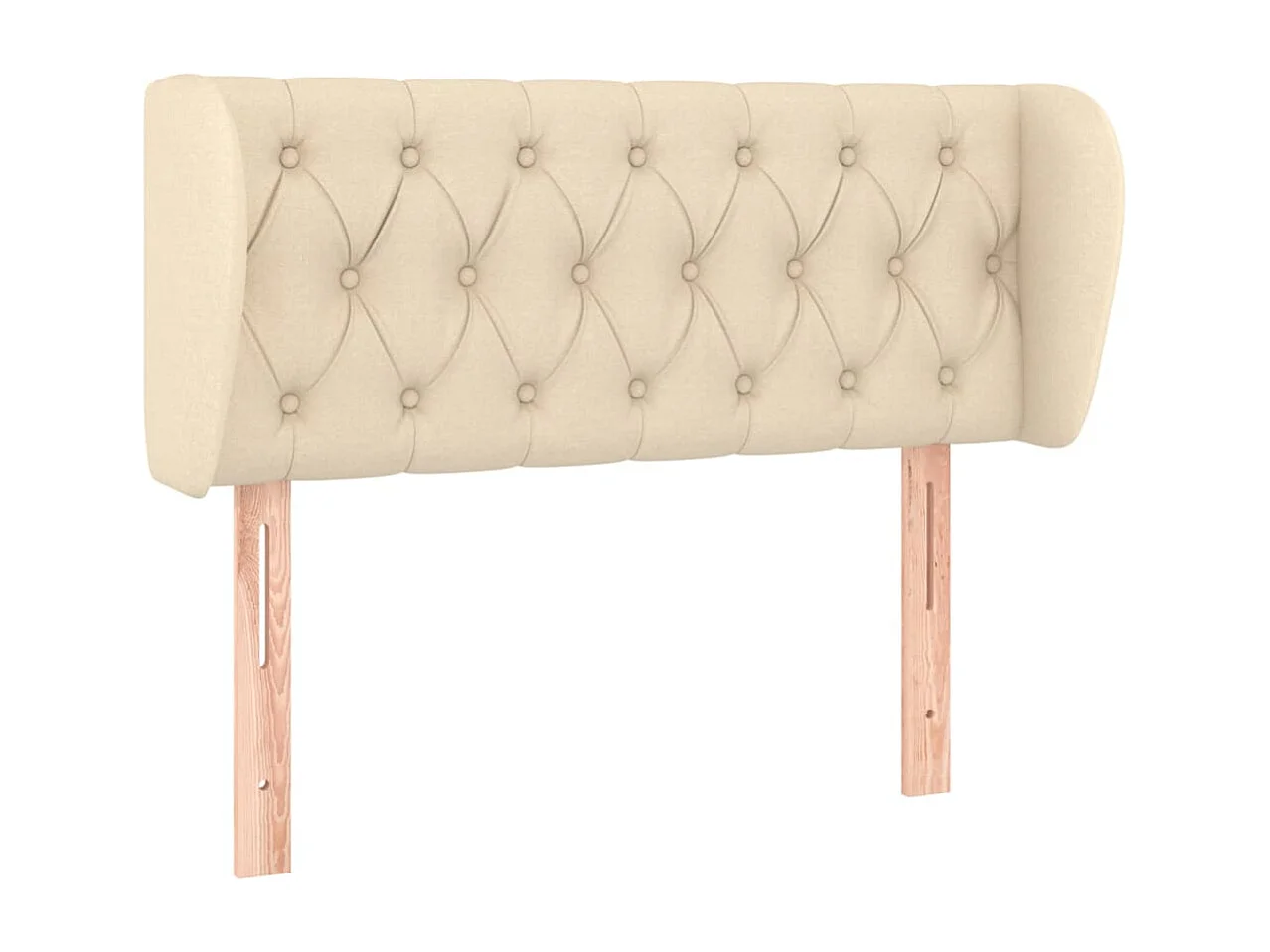 Hoofdbord met randen 103x23x78/88 cm stof crèmekleurig