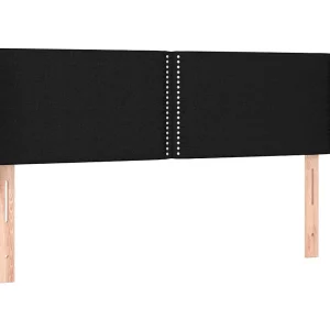 Hoofdbord met randen 147x16x78/88 cm stof zwart Hoofdbord met randen 147x16x78/88 cm stof zwart