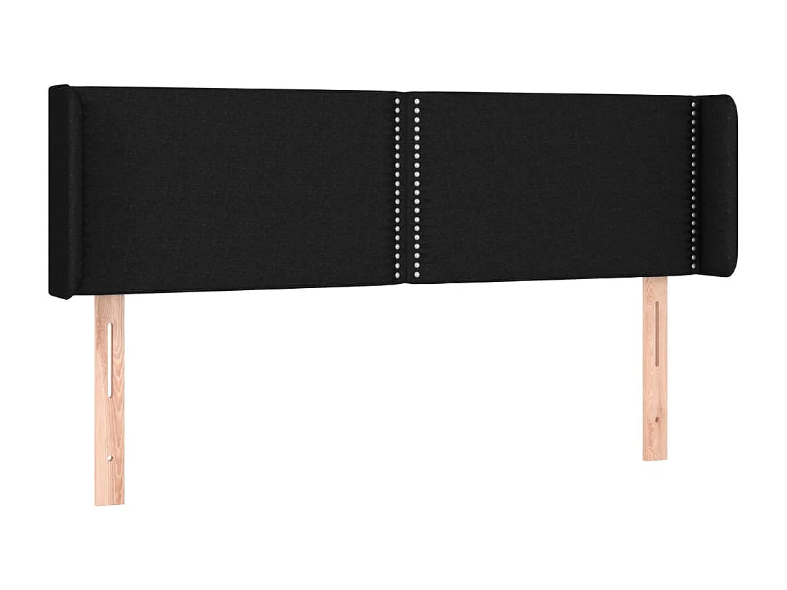 Hoofdbord met randen 147x16x78/88 cm stof zwart