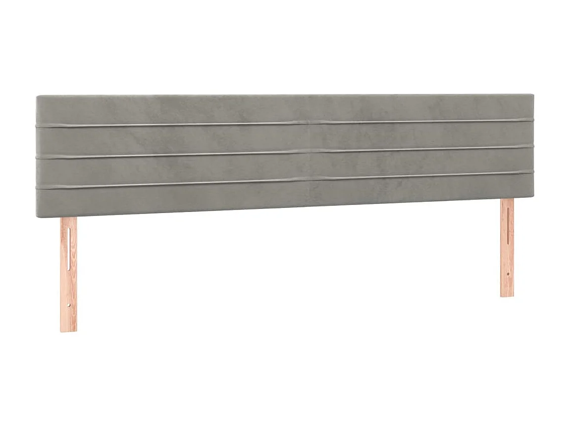 Hoofdborden 160x5x78/88 cm fluweel lichtgrijs