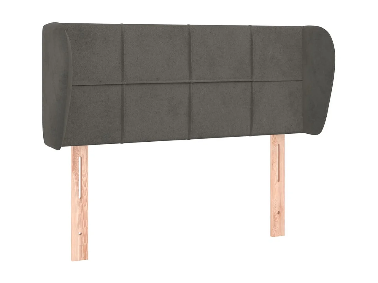 Hoofdbord met randen 103x23x78/88 cm fluweel donkergrijs