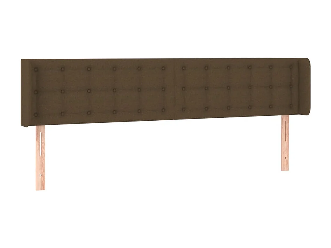 Hoofdbord met randen 203x16x78/88 cm stof donkerbruin