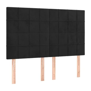 Hoofdbord zwart 144x5x118/128 cm fluweel Hoofdbord zwart 144x5x118/128 cm fluweel