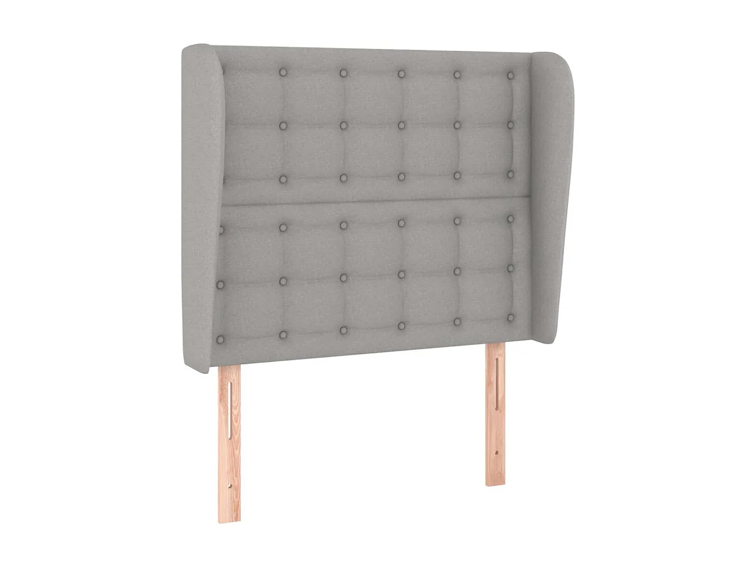 Hoofdbord met randen 83x23x118/128 cm stof lichtgrijs
