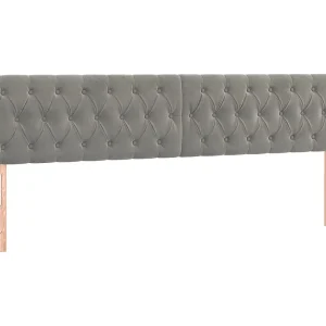 Hoofdborden 200x7x78/88 cm fluweel lichtgrijs
