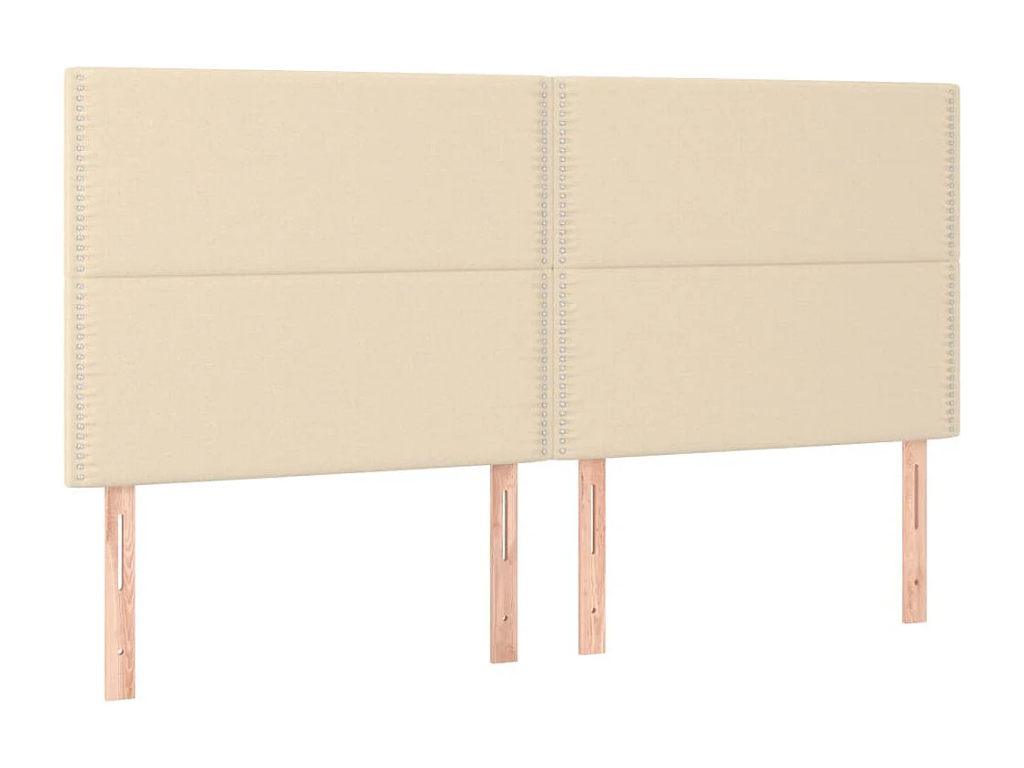 Hoofdbord crème 180x5x118/128 cm stof
