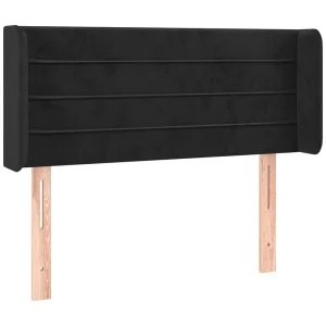 Hoofdbord met randen 103x16x78/88 cm fluweel zwart Hoofdbord met randen 103x16x78/88 cm fluweel zwart