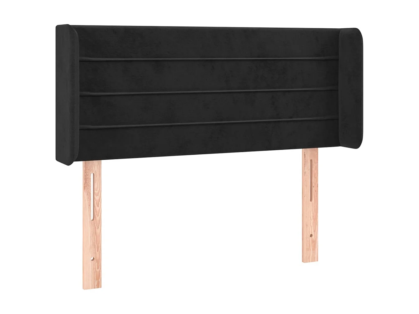 Hoofdbord met randen 103x16x78/88 cm fluweel zwart