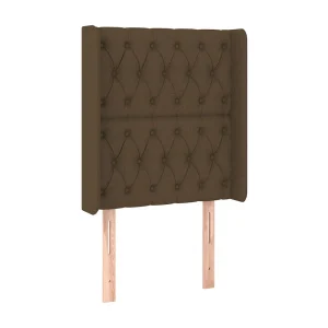 Hoofdbord met randen 83x16x118/128 cm stof donkerbruin Hoofdbord met randen 83x16x118/128 cm stof donkerbruin