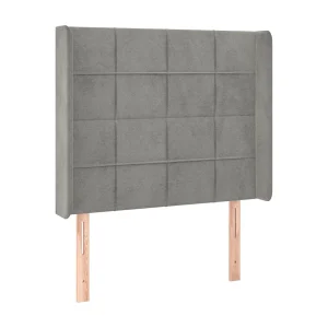 Hoofdbord met randen 83x16x118/128 cm fluweel lichtgrijs Hoofdbord met randen 83x16x118/128 cm fluweel lichtgrijs