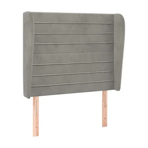 Hoofdbord met randen 103x23x118/128 cm fluweel lichtgrijs Hoofdbord met randen 103x23x118/128 cm fluweel lichtgrijs