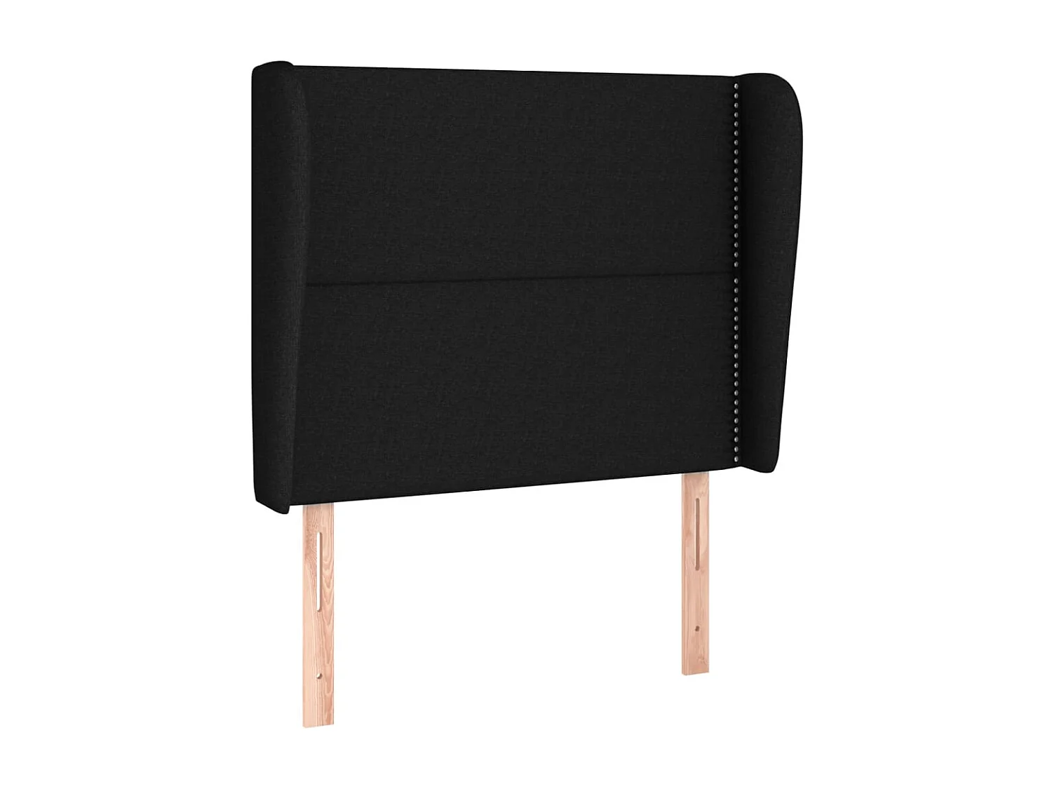 Hoofdbord met randen 93x23x118/128 cm stof zwart