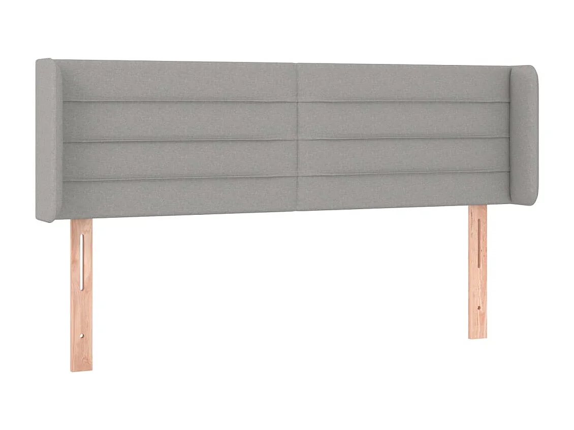 Hoofdbord met randen 147x16x78/88 cm stof lichtgrijs