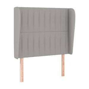 Hoofdbord met randen 103x23x118/128 cm stof lichtgrijs