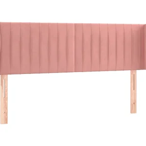 Hoofdbord met randen 147x23x78/88 cm fluweel roze Hoofdbord met randen 147x23x78/88 cm fluweel roze