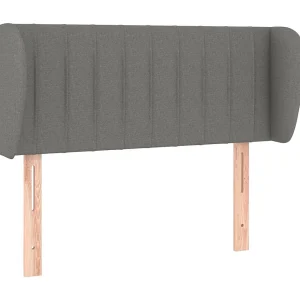 Hoofdbord met randen 103x23x78/88 cm stof donkergrijs Hoofdbord met randen 103x23x78/88 cm stof donkergrijs