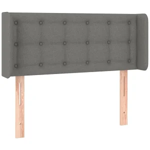 Hoofdbord met randen 83x16x78/88 cm stof donkergrijs Hoofdbord met randen 83x16x78/88 cm stof donkergrijs