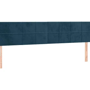 Hoofdbord met randen 183x23x78/88 cm fluweel donkerblauw Hoofdbord met randen 183x23x78/88 cm fluweel donkerblauw