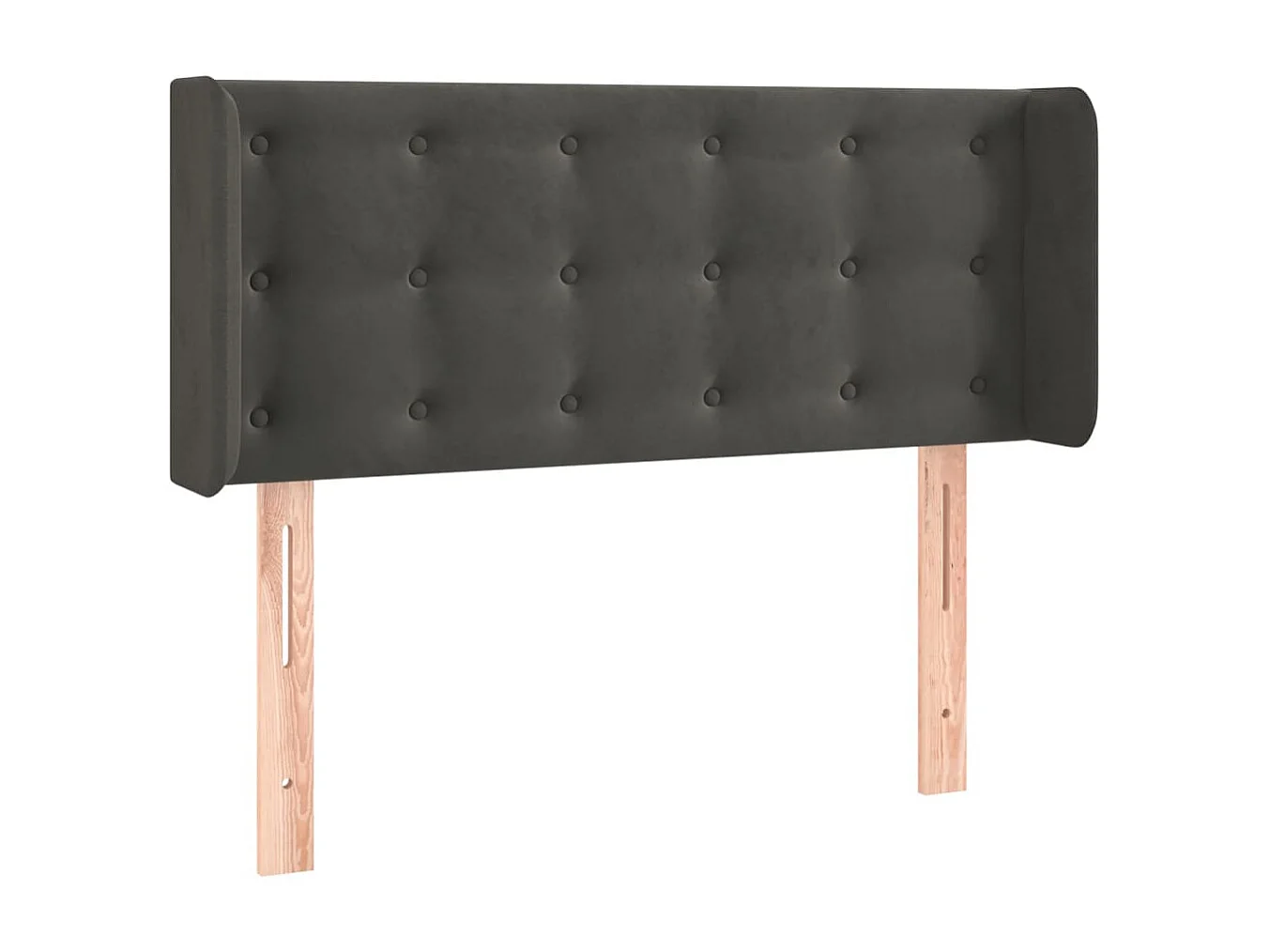 Hoofdbord met randen 83x16x78/88 cm fluweel donkergrijs