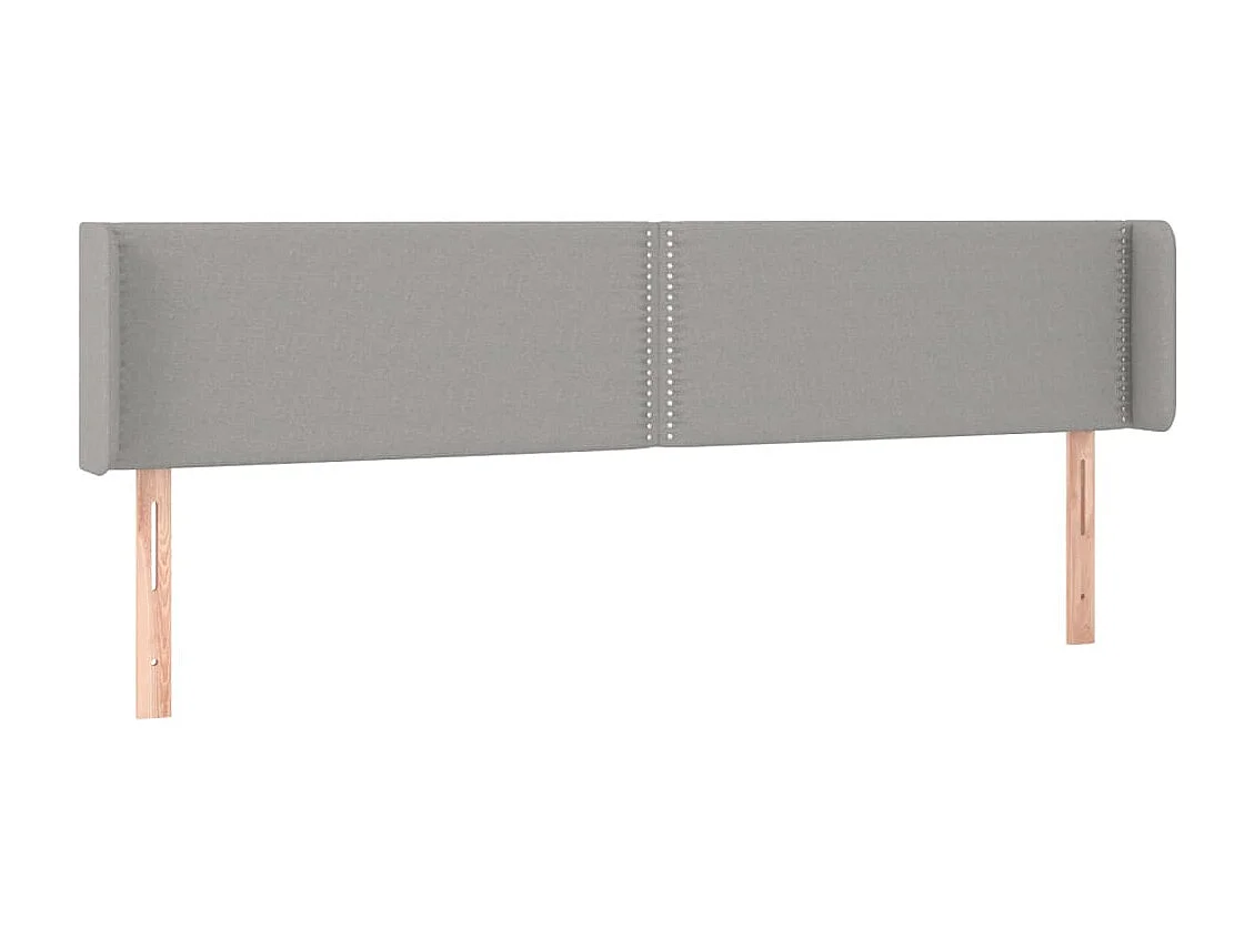 Hoofdbord met randen 183x16x78/88 cm stof lichtgrijs