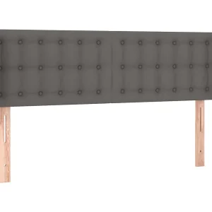 Hoofdbord met randen 147x16x78/88 cm kunstleer grijs