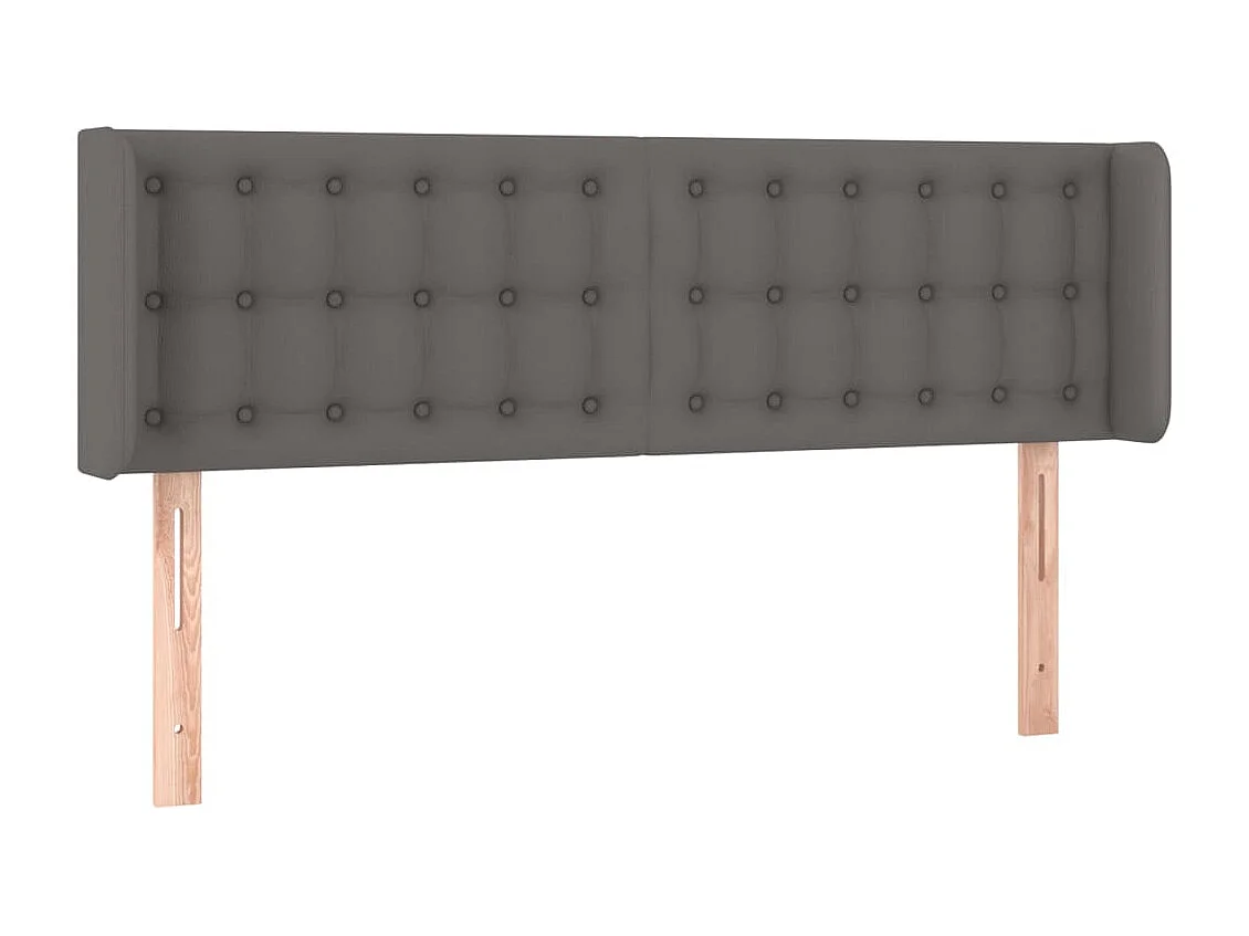 Hoofdbord met randen 147x16x78/88 cm kunstleer grijs